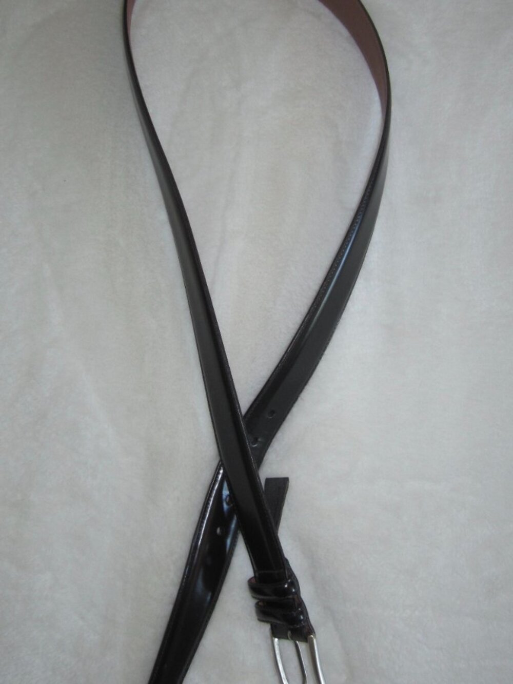 TRAFALGAR Black Leather Belt Made in USA Italian Solid Brass Buckle Men's 36